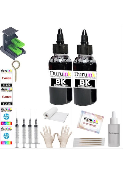 Duruınk Hp C4473 C4480 C4483 350 351 Siyah Kartuş Dolum Seti 2x100ml