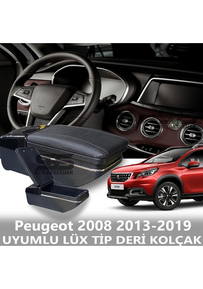 Peugeot 2008 2013-2019 Uyumlu Premium Deri Kol Dayama Kolçak Lüx Tip