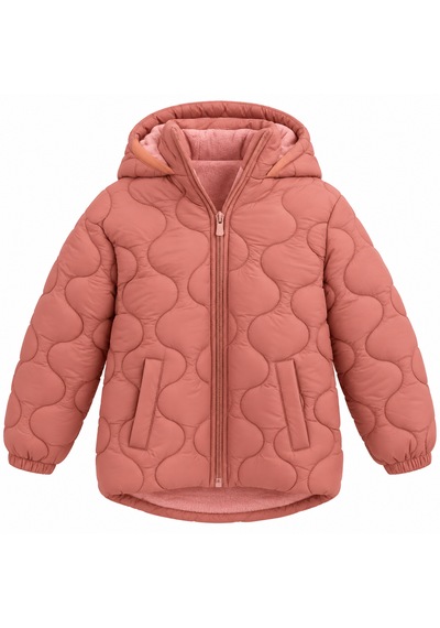 Ta&ce Kıds Kapüşonlu Kapitone Şişme Mont İçi Polar Astarlı Gülkurusu