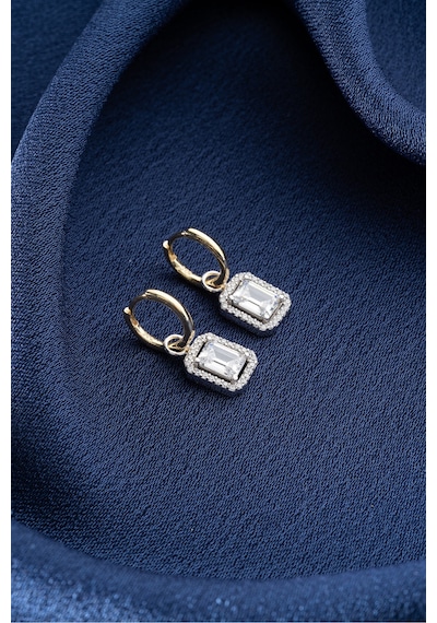 Çekirdekjewelry 925 Ayar Gümüş Baget Taşlı Küpe Çok Renkli