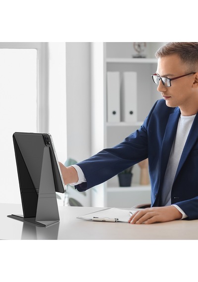 Apple Uyumlu iPad  Air 13 2025 M3 Kılıf Amazingthing Matte Pro Mag Folio Katlanabilir Magnetik Standlı Siyah