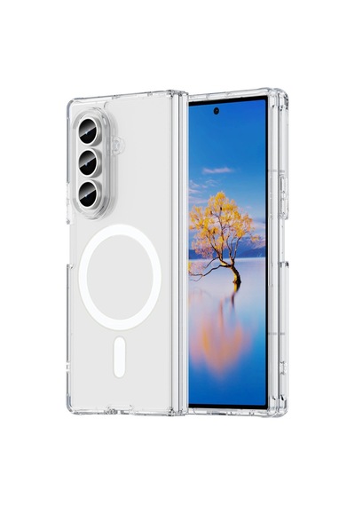 Samsung Galaxy Uyumlu , Z Fold 7 Kılıf Magneticsafe Şeffaf Silikon - Şeffaf