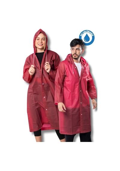 Kadın Erkek Yağmurluk Kapüşonlu Çıtçıtlı Eva Bordo Yağmurluk Bymmrc881r07 Bordo