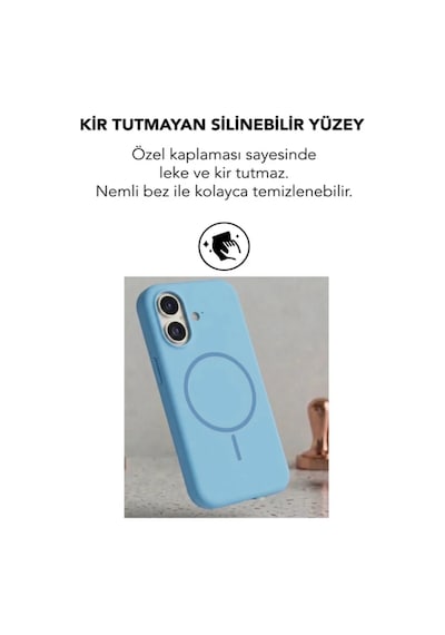 Apple İphone 16 Uyumlu Magsafe Lansman Silikon Kılıf Turkuaz