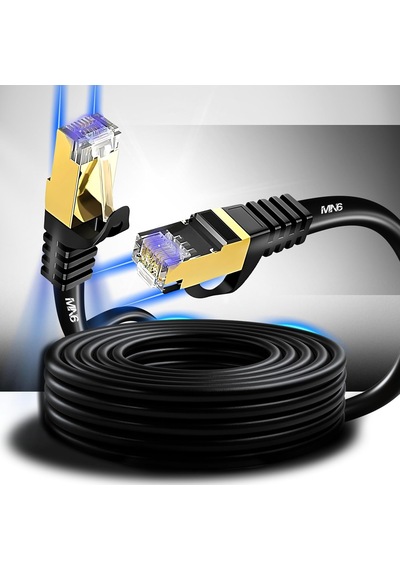 M109f Cat7 Kablo 20 Metre/bakır Tel-10gbps-50 Mikron Altın Kaplama/20 Metre Cat7 Ethernet Kablo Standart