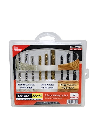 9 Parça Matkap Ucu Seti Beton - Metal - Ahşap - 5-6-8mm 5250 55891537