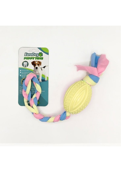 Eurodog - 930 - Puppy Toys Sarı Rugby Topu Diş - Csmo-tex - Kma Oy.