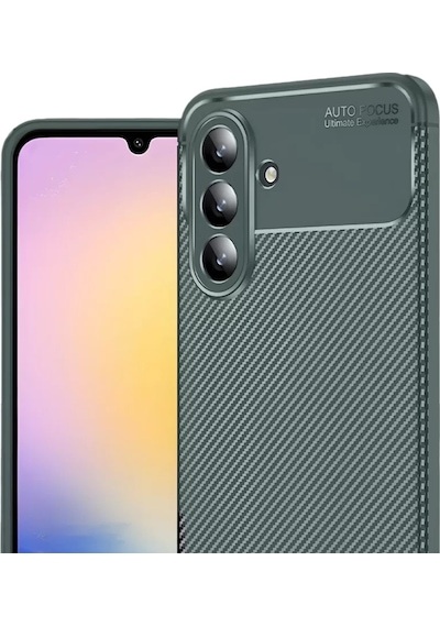 Newface Samsung Galaxy S25 Fe Auto Focus Karbon Kapak - Koyu Yeşil