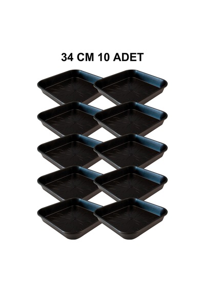 Grow Wizard Kare Saksı Altlığı 34 Cm 10 Adet Siyah