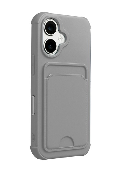 Apple  Uyumlu   iPhone 17 Kelvin Kartvizitli Silikon - Gri