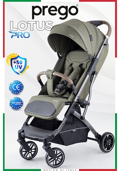 Prego Lotus Pro Kabin Boy Bebek Arabası - Tek Elle Katlanır -Hafif -UV Tenteli - Yağmurluk-Ayak Örtüsü-Kılıf