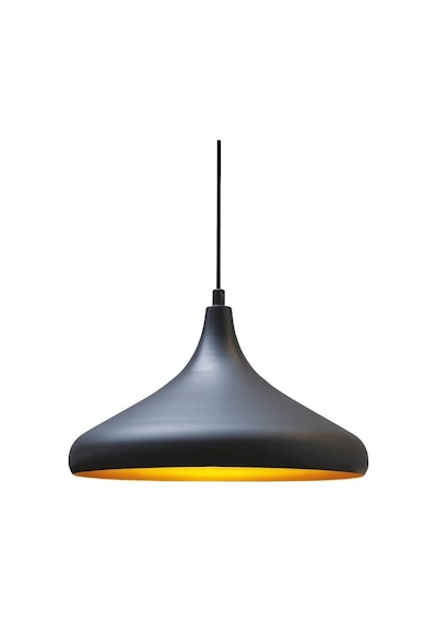 Mylights Retro Rustik Modern Spor Metal Sarkıt Avize Siyah İçi Altın 35 Cm Siyah
