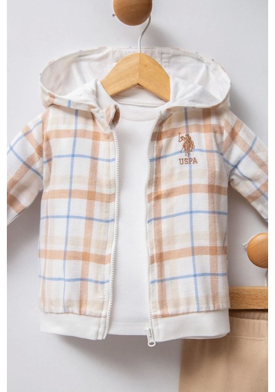 U.S. Polo Assn. Kız Bebek 3lü Takım - Beyaz Beyaz