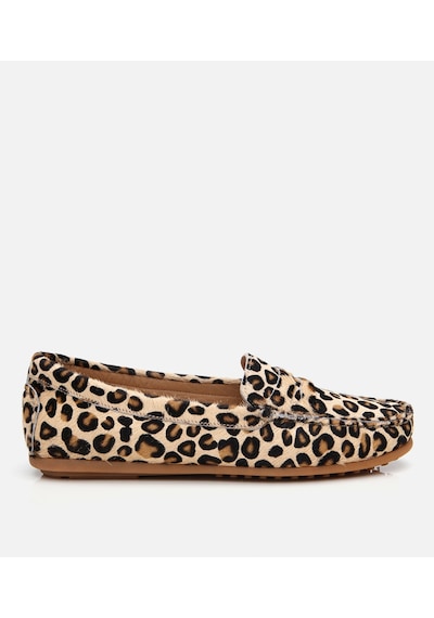 Hotiç Kadın Deri Siyah Leopar Desenli Günlük Loafer 01ayh303610a133 Çok Renkli
