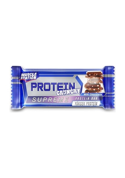 Musclestation Supreme Crunch Protein Bar Karma Paket 12 X 40 Gr, Sütlü Çikolata, Bitter Çikolata, Beyaz Çikolata