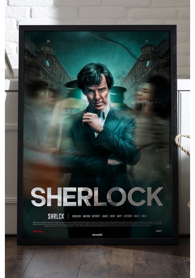 Sherlock Siyah Ahşap Çerçeveli Poster, Dizi Duvar Tablosu