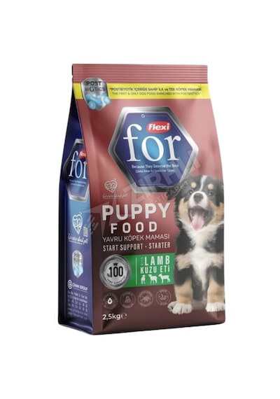 4 Adet Flexi For Kuzu Etli & Pirinçli Yavru Köpek Maması 2,5 Kg