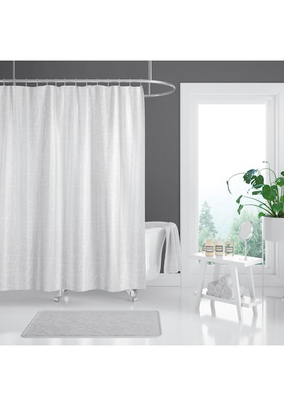 Mermer Desenli Banyo Perdesi 180x200 Duş Perdesi Tek Kanat Çok Renkli