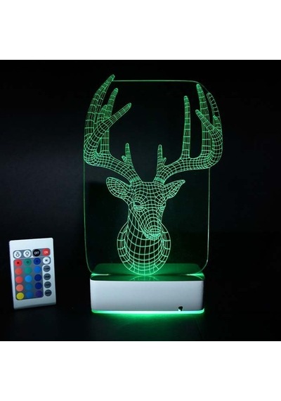 Özel Tasarım Geyik 3D Led Lamba