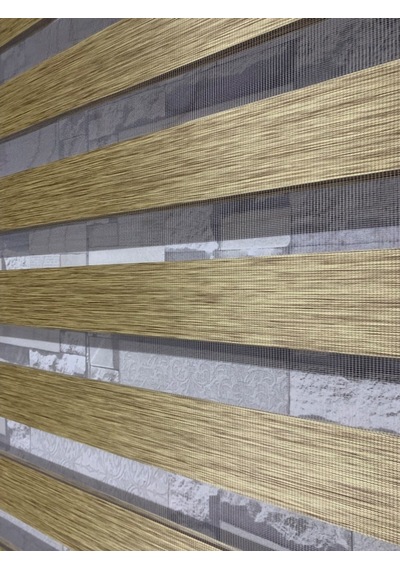 Bambu Kahve Renk Zebra Perde (Etekli)