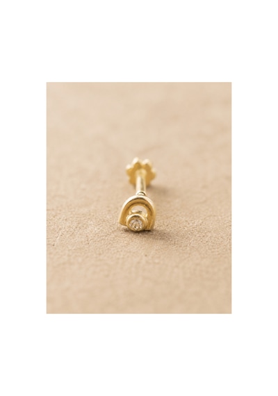 14 Ayar Altın Gökkuşağı Model Taş Detaylı Tragus Piercing Küpe Diğer