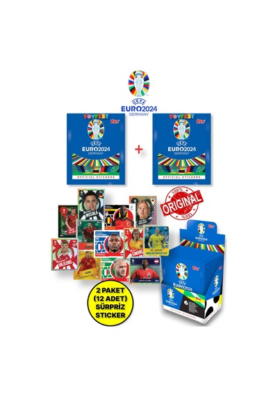 Almanya Euro 2024 Avrupa Şampiyonası Match Attax - 2 Adet Futbolcu Sticker Paketi 12 Adet Sticker