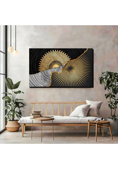 Altın Detaylı Modern Soyut Kanvas Tablo