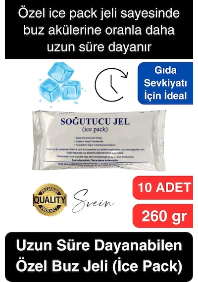 10 Adet 260 Gr Soğutucu Jel Poşet Buz Aküsü Yolculuk Seyahat Yiyecek İçin Uygun Uzun Süre Dayanım Çok Renkli