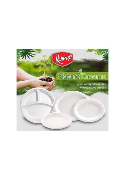 Roll-up Nature Ekolojik Karton Kağıt Tek Kullanımlık Tabak - 26 Cm. - 50 Adetlik 1 Paket Diğer