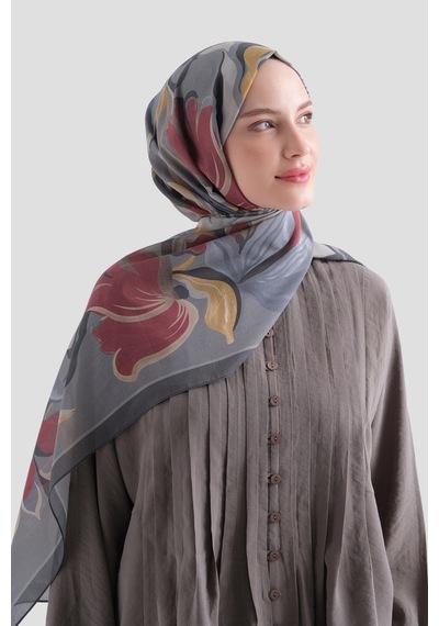 Armine Elegance Pamuk - İpek Şal As559 Gri