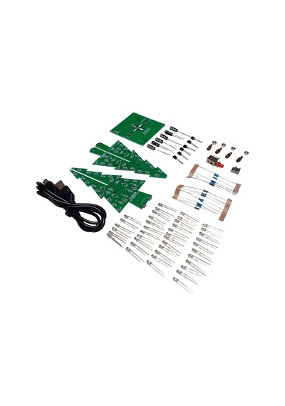 Dc 5v Yanıp Sönen Rgb Led 3d Noel Yılbaşı Çam Ağacı Kendin Yap Hobi Devresi Dıy Lehimleme Kiti Demonte Montesiz