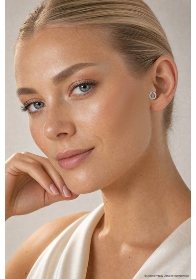 Işıltılı Fiyonk 18 Ayar Beyaz Altın Kaplama Gümüş Tragus-flat Piercing