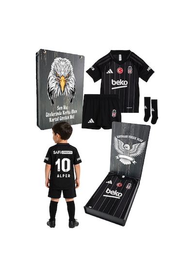 Beşiktaş Lisanslı Adidas Siyah Set Kişiye Özel Forma