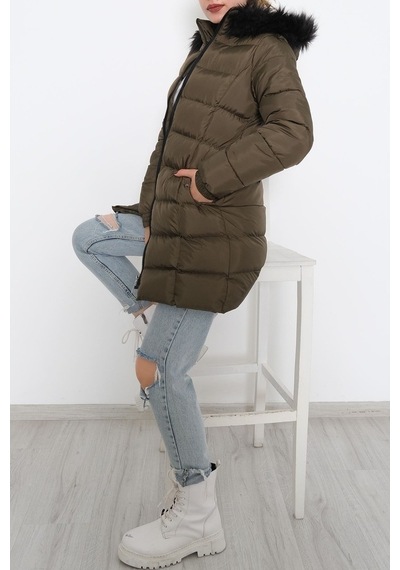 Kemerli Şişme Mont Haki - 6117.1555. Haki