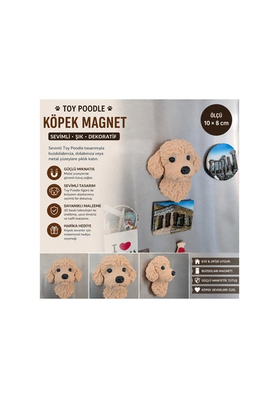Toy Poodle Köpek Magnet Dekoratif Buzdolabı Magneti Sevimli Köpek Figürü 10 8 Cm