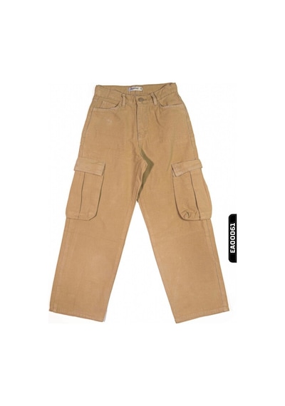 Xo Kids Oversize Fermuarlı Kargo Çift Cepli Geniş Paçalı Erkek Çocuk Pantolon 5-14 Yaş 2421