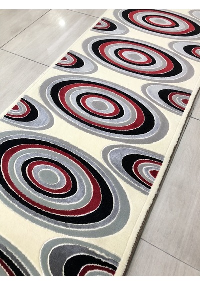 Saray Halı Vizyon 11169 Ws 80X300 Gri Kırmızı Yolluk 3 Metre ! Saray Halı Vizyon 11169 Ws 80X300 Gri Kırmızı Yolluk 3 Metre !