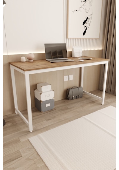 Çalışma Masası Bilgisayar Ofis Masası 60 x 140 CM Ahşap - Beyaz