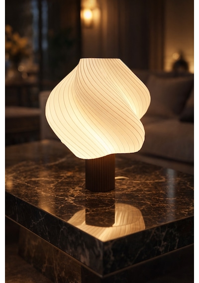 Twisto Model - Led Abajur - Masa Lambası - Usb 5v İle Çalışır - Slim Led Aydınlatması Dahildir - Dekoratif Lamba - Renk Seçenekli Çok Renkli
