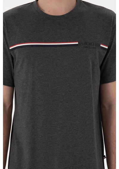 U.S. Polo Assn. Erkek Bisiklet Yaka Antrasit Melanj Pijama Takımı 50309174-VR081