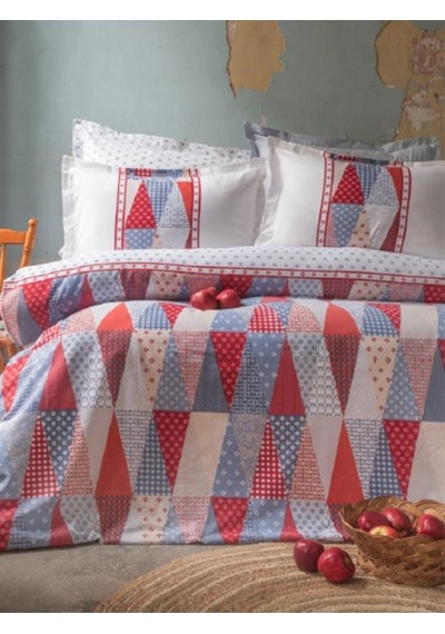 Apricitas Home Mariel Red Çift Kişilik %100 Pamuk Nevresim Takımı