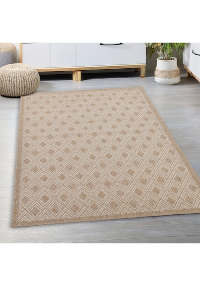 Avanos Modern Sisal Jüt Toz Vermez Balkon Bahçe Mutfak Dokuma Halı Kilim Bej