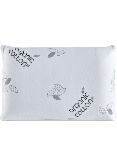 Cottonpure Organik Pamuk Ortopedik Visco Yastık 60x40x13 Cm Hassas Ciltler İçin Beyaz