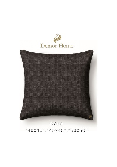 Br Demor Home Keten Dokulu Antrasit Rengi Kırlent Yastık Kılıfı