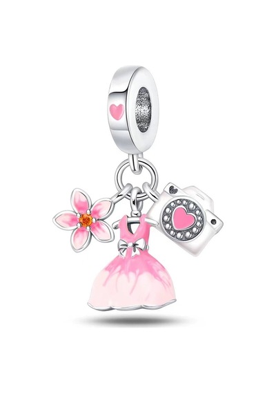 Sakura Elbise Sallantılı Charm / Asafaccessory / Gümüş Kaplama Pembe