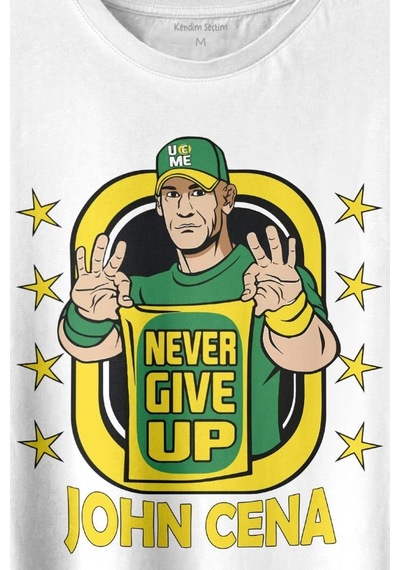 John Cena Wwe Logo Never Give Up Amerikan Güreşi Baskılı Tişört Unisex T-shirt 001 John Cena Wwe Logo Never Give Up Amerikan Güreşi Baskılı Tişört Unisex T-shirt 001