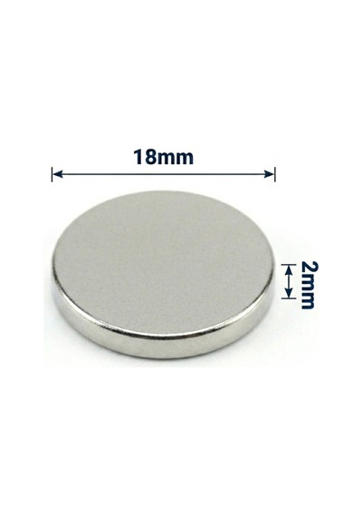 25 Adet - 18x2 Mm Neodyum Mıknatıs Neodim Magnet Yuvarlak