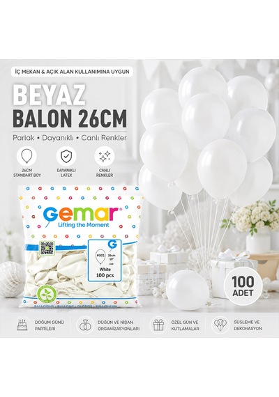 Beyaz İç Mekan Lateks Balon 100'lü Açık Pembe