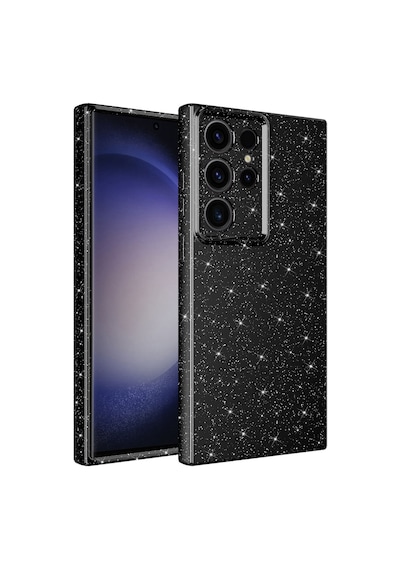 Goocamp Galaxy Uyumlu S23 Ultra Kılıf Kamera Korumalı Simli Lüks Koton Kapak - Gümüş Gümüş