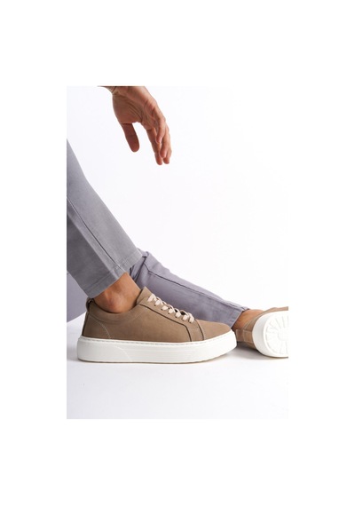Mubiano Hakiki Deri Mbnbkm3-vz Erkek Nubuk Vizon Sneaker & Spor Ayakkabı Vizon